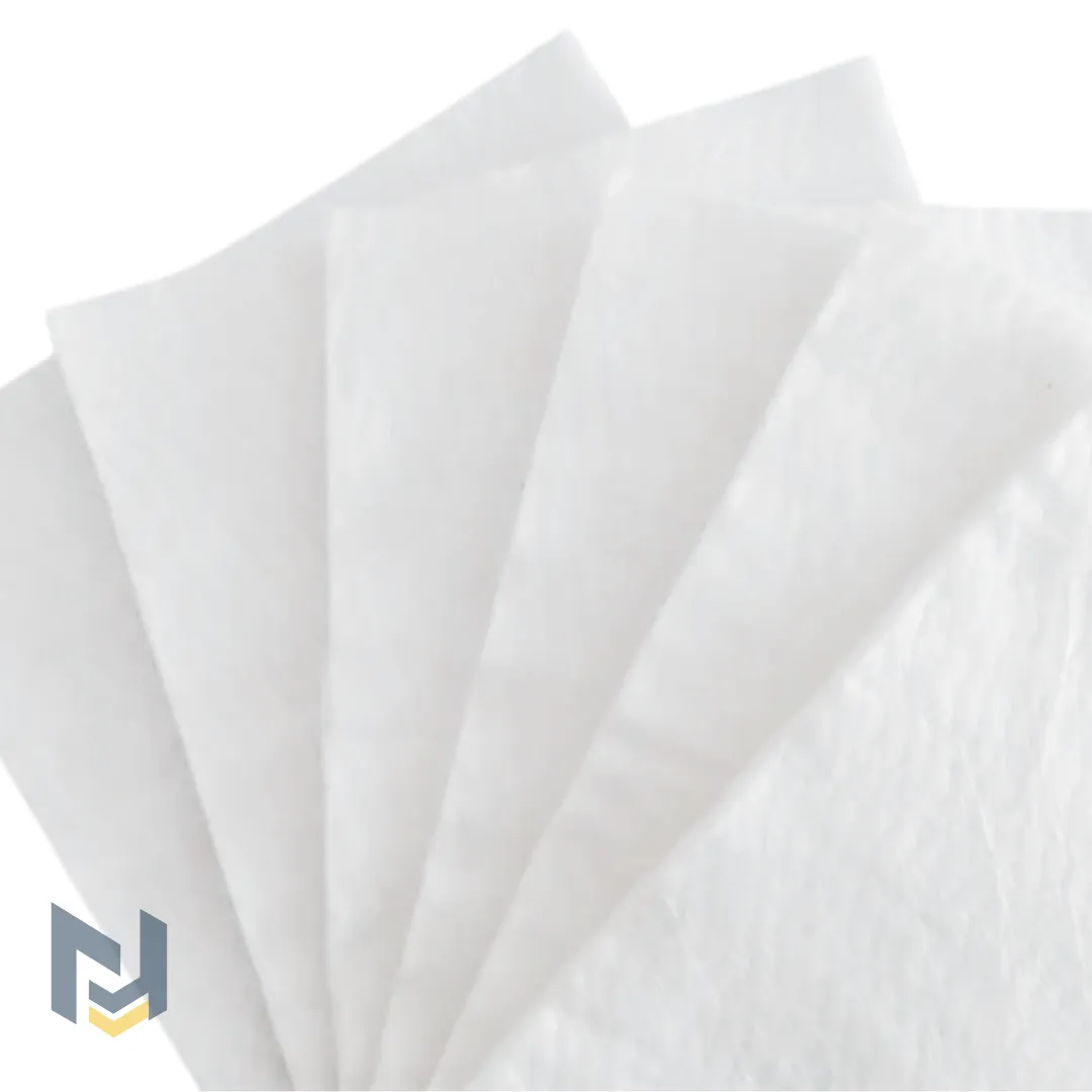 Échantillons de géotextile PET blanc non-tissé de différents grammages